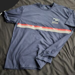 Us mail inspired T. With front and back reflective design.